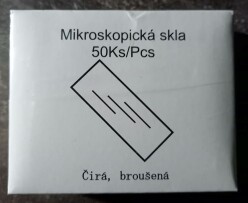 sklo podložní řezané čiré brušené (Medplus)76,2×25,4×(1-1,2) mm (50ks)